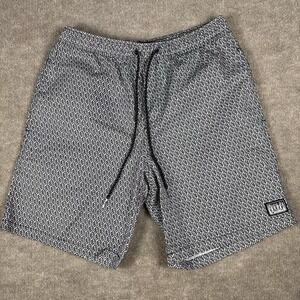 Quicksilver Waterman Collection Shorts Medium‎ Black White Geometric Swim Board